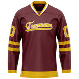 Custom Brown Gold Solid Colour Hockey Jersey