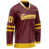 Custom Brown Gold Solid Colour Hockey Jersey