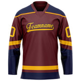 Custom Brown Gold Solid Colour Hockey Jersey