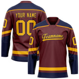 Custom Brown Gold Solid Colour Hockey Jersey