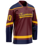 Custom Brown Gold Solid Colour Hockey Jersey