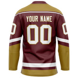 Custom Brown Old Gold Solid Colour Hockey Jersey