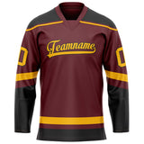 Custom Brown Gold Solid Colour Hockey Jersey