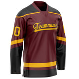 Custom Brown Gold Solid Colour Hockey Jersey