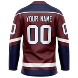 Custom Brown Navy Solid Colour Hockey Jersey