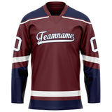 Custom Brown Navy Solid Colour Hockey Jersey