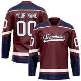 Custom Brown Navy Solid Colour Hockey Jersey