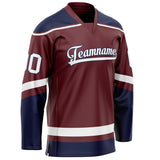 Custom Brown Navy Solid Colour Hockey Jersey