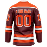 Custom Brown Orange Solid Colour Hockey Jersey