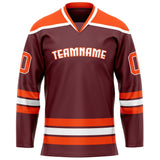 Custom Brown Orange Solid Colour Hockey Jersey