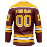 Custom Brown Gold Solid Colour Hockey Jersey