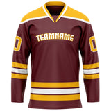 Custom Brown Gold Solid Colour Hockey Jersey