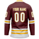 Custom Brown White Solid Colour Hockey Jersey