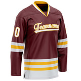 Custom Brown White Solid Colour Hockey Jersey