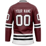 Custom Brown White Solid Colour Hockey Jersey