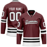 Custom Brown White Solid Colour Hockey Jersey