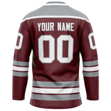 Custom Brown Gray Solid Colour Hockey Jersey