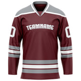 Custom Brown Gray Solid Colour Hockey Jersey