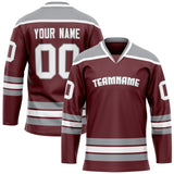 Custom Brown Gray Solid Colour Hockey Jersey