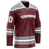 Custom Brown Gray Solid Colour Hockey Jersey