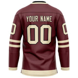 Custom Brown Cream Solid Colour Hockey Jersey