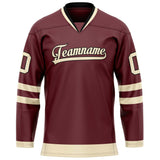 Custom Brown Cream Solid Colour Hockey Jersey