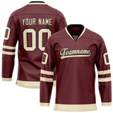 Custom Brown Cream Solid Colour Hockey Jersey