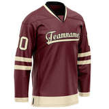 Custom Brown Cream Solid Colour Hockey Jersey