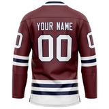 Custom Brown White Solid Colour Hockey Jersey