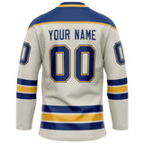 Custom Cream Royal Solid Colour Hockey Jersey