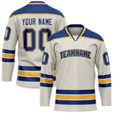 Custom Cream Royal Solid Colour Hockey Jersey