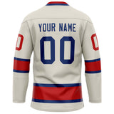 Custom Cream Red Solid Colour Hockey Jersey