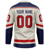 Custom Cream Red Solid Colour Hockey Jersey