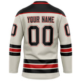 Custom Cream Black Solid Colour Hockey Jersey