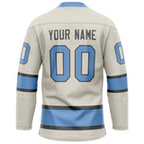 Custom Cream Light Blue Solid Colour Hockey Jersey