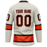 Custom Cream Red Solid Colour Hockey Jersey