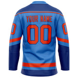 Custom Electric Blue Red Solid Colour Hockey Jersey