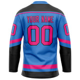 Custom Electric Blue Pink Solid Colour Hockey Jersey