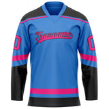 Custom Electric Blue Pink Solid Colour Hockey Jersey