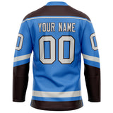 Custom Electric Blue Brown Solid Colour Hockey Jersey