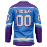 Custom Electric Blue Purple Solid Colour Hockey Jersey