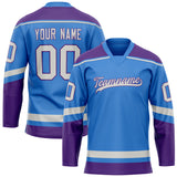 Custom Electric Blue Purple Solid Colour Hockey Jersey