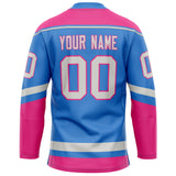 Custom Electric Blue Pink Solid Colour Hockey Jersey