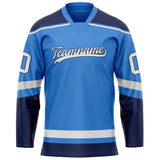 Custom Electric Blue Navy Solid Colour Hockey Jersey