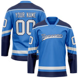 Custom Electric Blue Navy Solid Colour Hockey Jersey