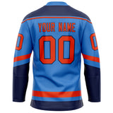 Custom Electric Blue Red Solid Colour Hockey Jersey