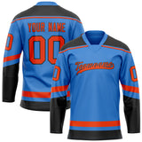 Custom Electric Blue Red Solid Colour Hockey Jersey