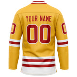 Custom Gold Red Solid Colour Hockey Jersey