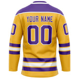 Custom Gold Purple Solid Colour Hockey Jersey