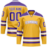 Custom Gold Purple Solid Colour Hockey Jersey